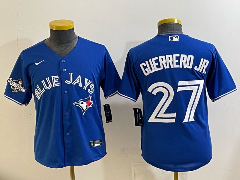 Youth 2025 Toronto Blue Jays #27 Guerrero jr blue Game Nike MLB Jersey style 02->youth mlb jersey->Youth Jersey